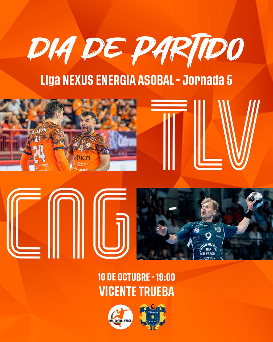 BMTorrelavega's tweet photo. ¡Otro sábado de partidazo en Torrelavega!
🏆 #MATCHDAY @ASOBAL J.5
🏟️ Vicente Trueba
⏰ 19:00
🟧 #TheOrangeSquad
🌊 @balonmancangas 
💪 #TLVCNG #SincioDeNaranja
📺 #ASOBALTV https://t.co/o7BxGbLEJl