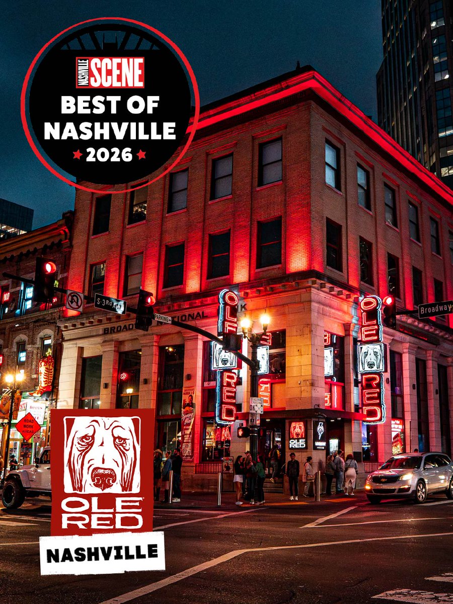 OleRed's tweet photo. The Best of Nashville results are in, and Ole Red Nashville was voted for Best Rooftop Bar, Best Honky-Tonk, and Best Chef – Zachary Sass! 🏆 

We're also raisin' a glass to Ole Red Nashville Airport for winning 1ST PLACE for Best Place to People Watch! ✈️ 🍻 

Thanks Nashville! https://t.co/iAl2CvTkE0
