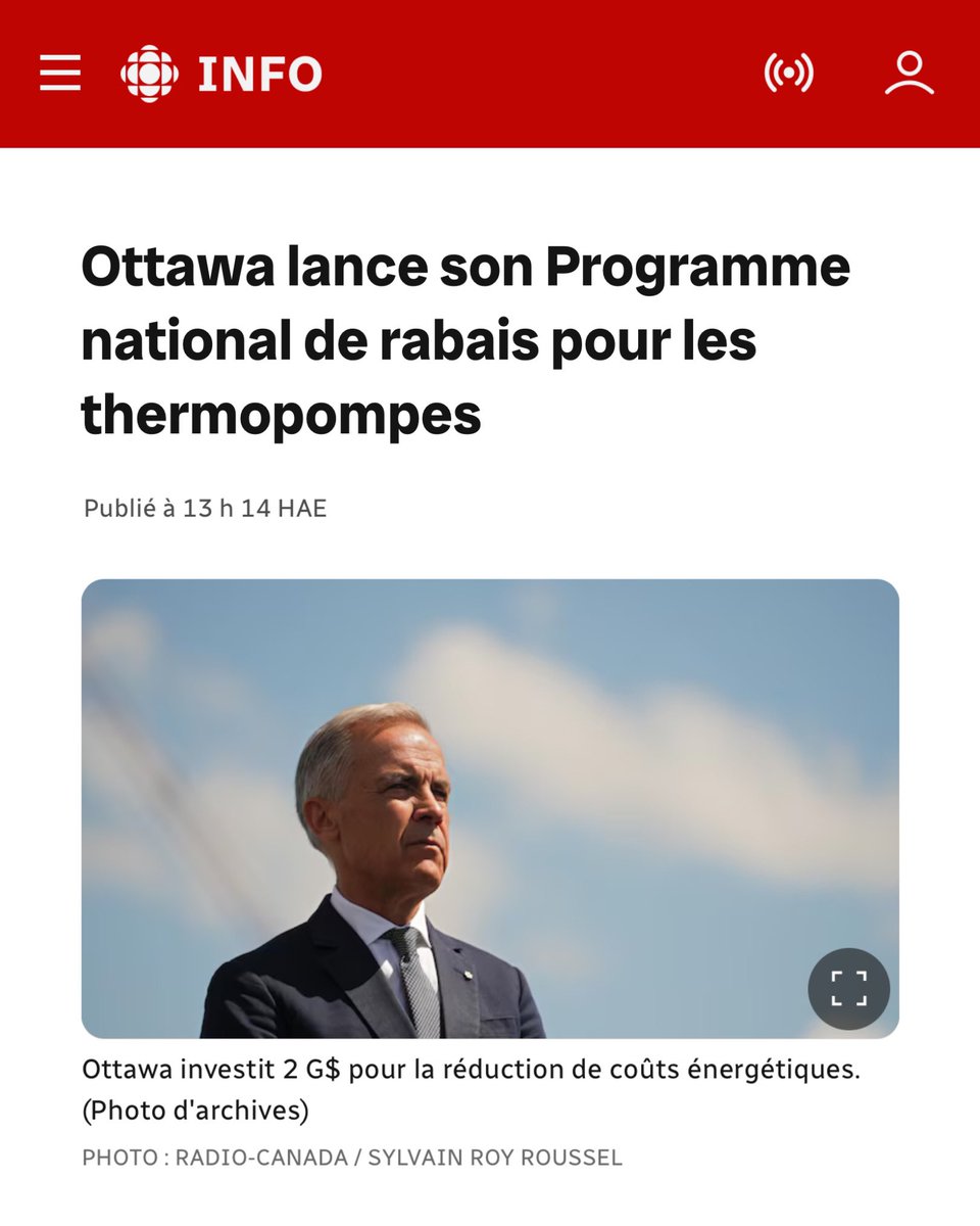 SameerZuberi's tweet photo. Hier, le premier ministre @MarkJCarney a annoncé un nouveau programme national de remise pour les thermopompes. (1/4) https://t.co/gx4FNs4p4U