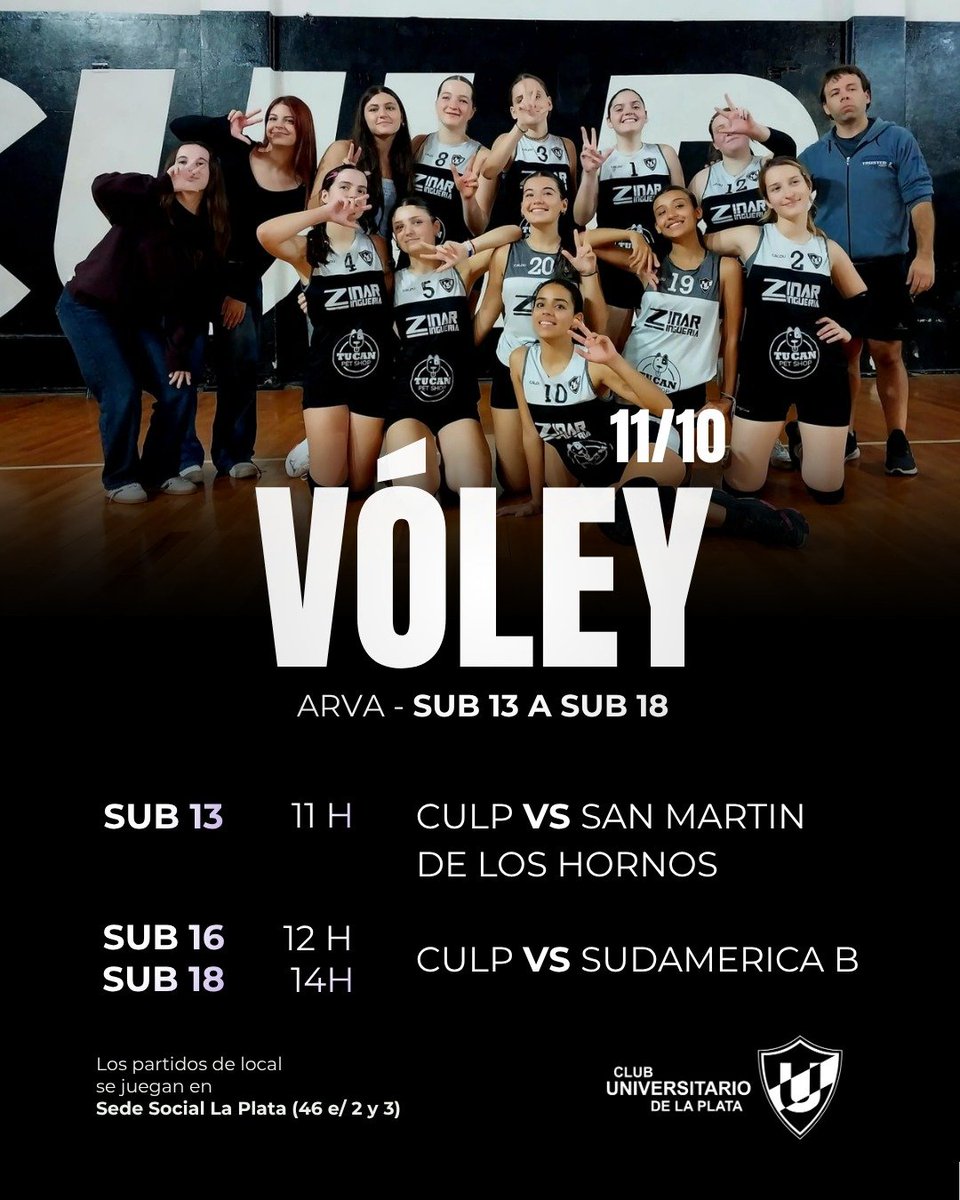 CULP_oficial's tweet photo. VOELY: Por la ARVA juegan sub13, sub16 y sub18 en casa
@VoleyULP https://t.co/xqbiGBf8qW