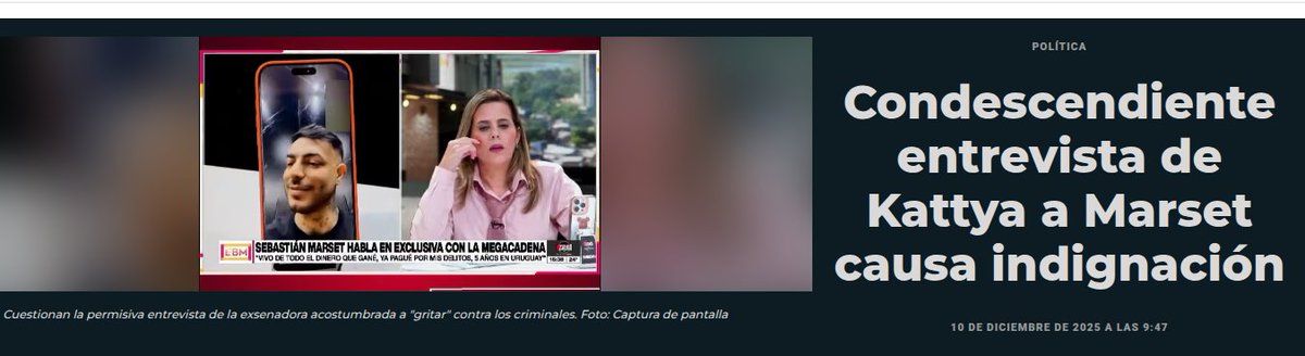 GuillermoE75634's tweet photo. @780AM La entrevistadora de #Sebatian #Marset ya se aferra a la teta de la Mondacipalidad. 🙈 https://t.co/YFcJAGAsRx