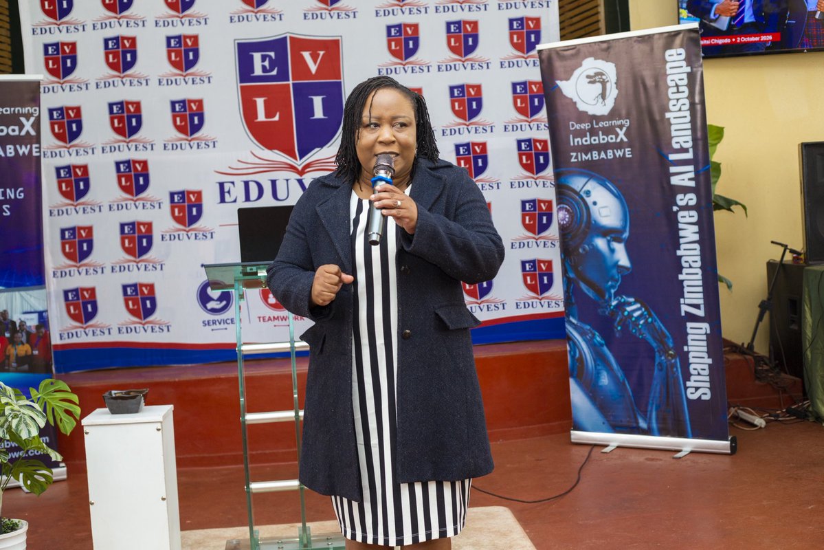 girlsintechzw's tweet photo. 💜 GITZ is proud of Anthia Moyo for representing us at the AI for Everyone Conference at Eduvest Learning Institute!

She shared insights on how students can use AI responsibly to enhance their learning, from summarising notes to preparing for exams, &amp; critical thinking. https://t.co/Yg2ls1MqSc