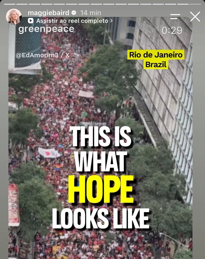 InfoBillieBR's tweet photo. Maggie Baird, mãe de Billie Eilish, está fazendo uma série de reposts desde o dia de ontem sobre a situação do Brasil. Nos últimos minutos, ela divulgou as manifestações que aconteceram no nosso país. ❤️⭐️🇧🇷

“A esperança é assim.” https://t.co/rt543KmJvG