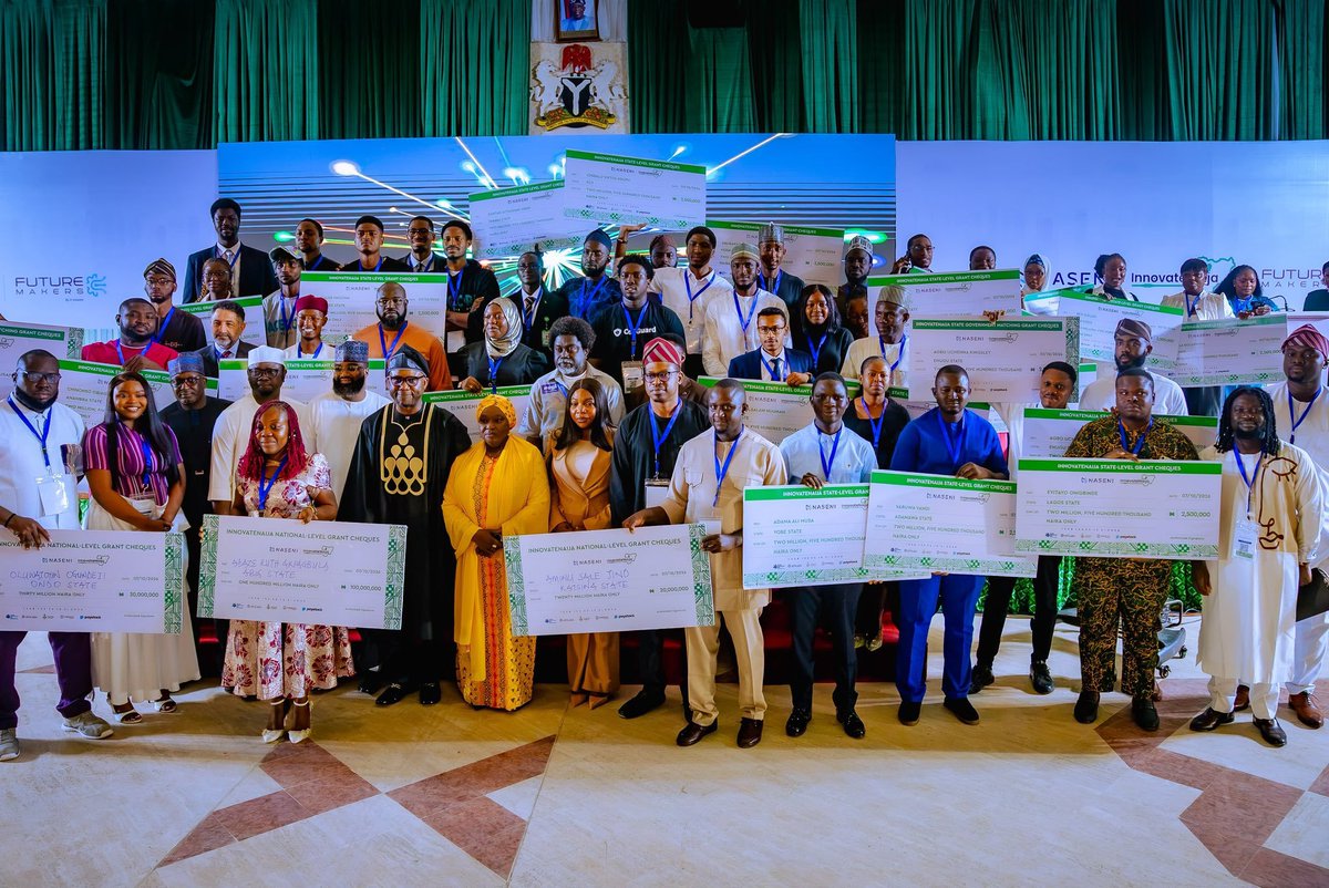 shuaibu75's tweet photo. This week was defined by brilliance, and hope at the #InnovateNaija, and #FutureMakers showed us the power of Nigerian ingenuity.

We watched incredible young innovators step up, ready to propel our country into a new era of advanced technology. But one story truly captured my heart: Emmanuel Paul from IDP Camp, who was crowned the national champion of the future makers competition for his security innovation,"Lafiya Alert."

Born out of immense personal tragedy—the loss of his parents in the North East.— "Lafiya Alert" was developed to combat insecurity and protect communities. He channeled his profound loss into a purpose-driven innovation that will undoubtedly save lives.

This powerful story is a reminder of the resilience of the Nigerian spirit. And the best part? This is just the beginning. Expect more transformative, indigenous innovation initiatives coming from @NASENIHQ & @Nasenihub under the leadership of our visionary EVC/CEO, Mr. @KSHalilu.
The future of Nigerian tech is in great hands.

#ksh #infinitepossibilities #InnovateNaija #FutureMakers #NASENI #NigeriaTechSolutions