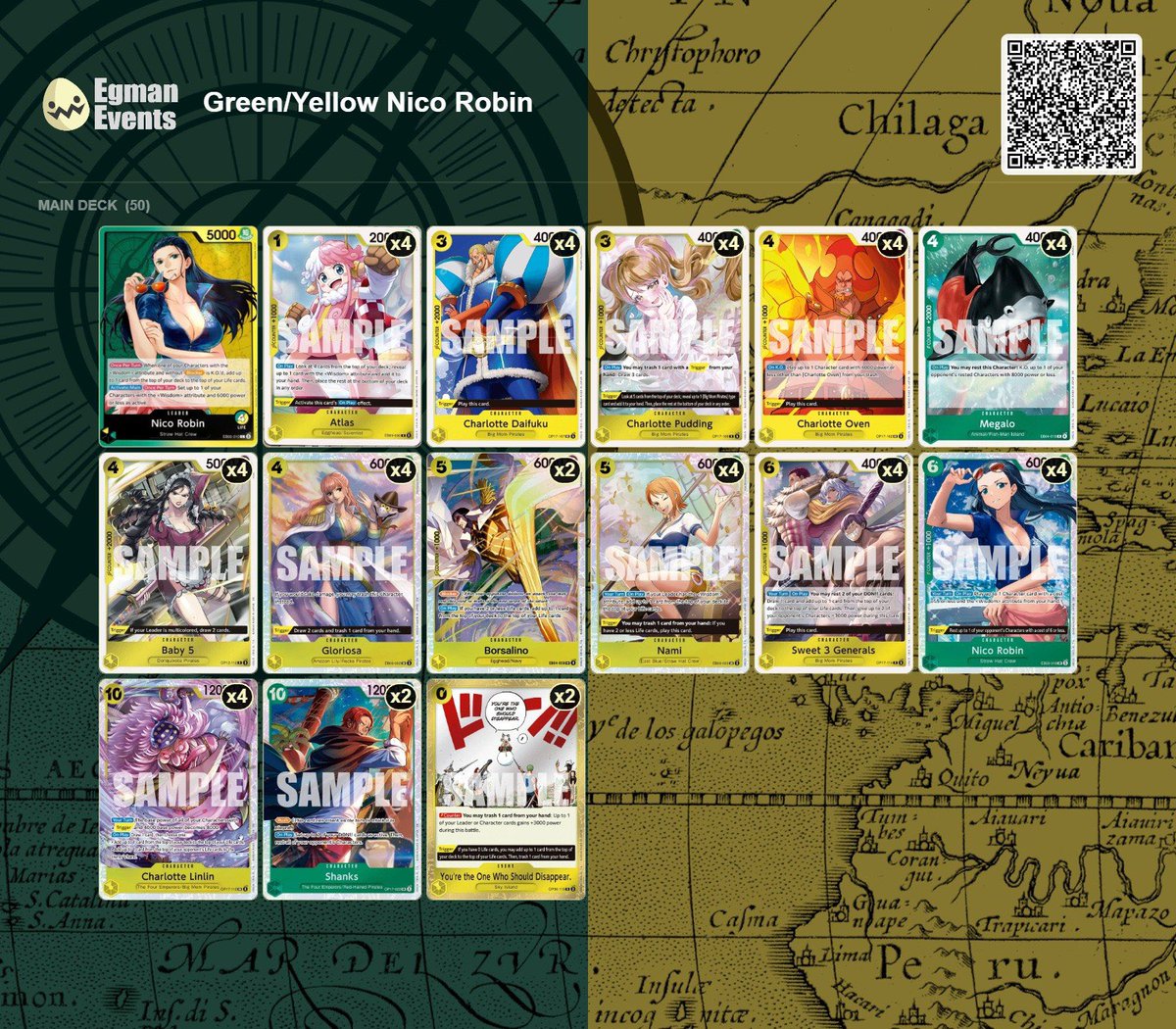 LuigiAmatoTCG's tweet photo. Day 1 of EB05 testing is officially over!

The first deck I tried was OBVIOUSLY Nico Robin 👀

During the stream, we tested two different builds, and this is the final version we ended up with. It definitely felt much stronger than the version without the Big Mom package.

You can catch the full VOD here: https://t.co/RwNxK3INSG

First impressions? The deck feels really solid. I’d say this build has the edge against Xebec, but unfortunately I haven’t had the chance to test it against Sabo or Luffy & Ace yet.

One of the biggest strengths of the deck is definitely how many tech cards you can fit in, making it really easy to adapt to the meta.

Let me know in the comments what you’ve been testing! 👀