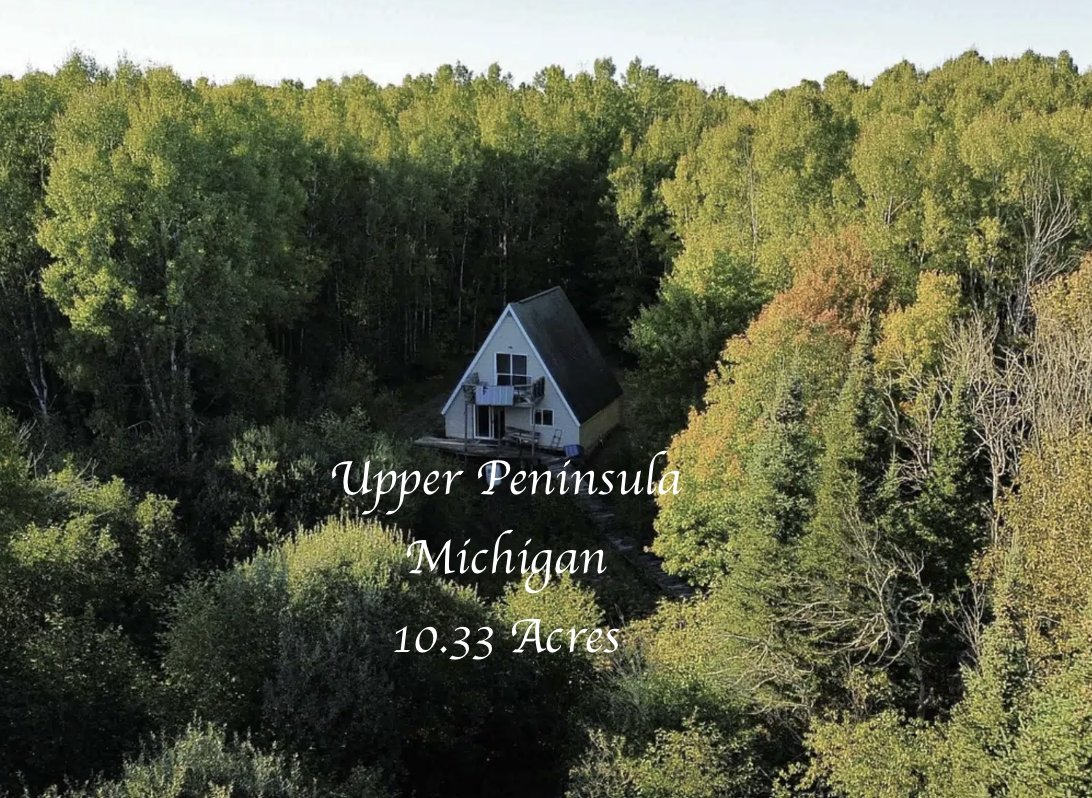 oldhouseunder50's tweet photo. #AFrame Lake #Cabin on 10.33 Wooded #Acres in #Michigan’s
#UpperPeninsula – $120K.
https://t.co/5qVUEWolwj https://t.co/eKR7WTqEli