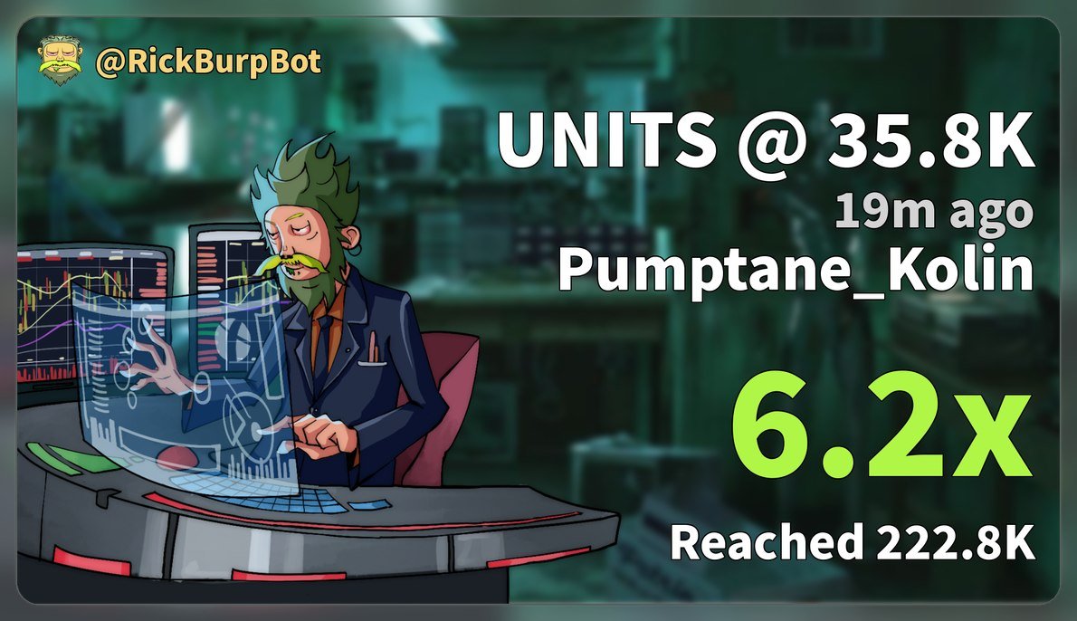 Pumptane_Kolin's tweet photo. 6.2x profit from my call on $UNITS

4riDXZW79vkk4ftXoSS3K72dpF4x1RK32ycji2mFpump https://t.co/X9bdtz70mA