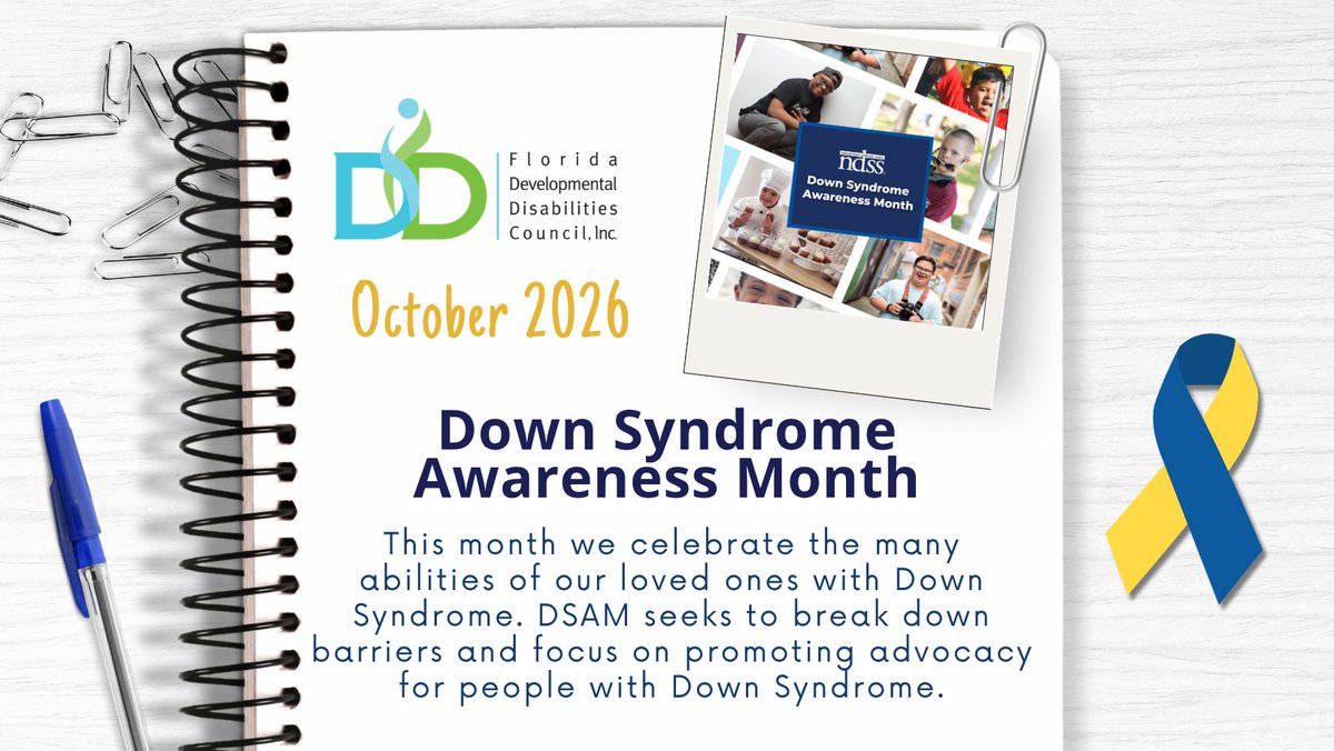 FL_DDCouncil's tweet photo. October is Down Syndrome Awareness Month. 💙💛[...] https://t.co/uXBARHkm8k