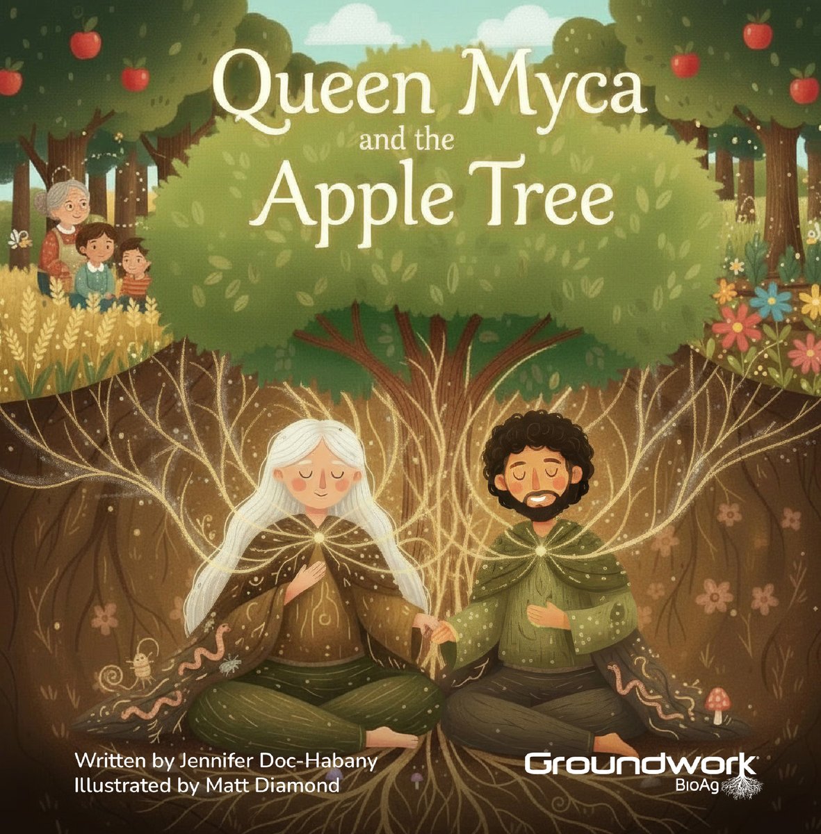 GroundworkBioAg's tweet photo. What’s happening beneath your feet? 🍎🌱

🧚🏾We created a children’s story, Queen Myca and the Apple Tree, to inspire the next generation of farmers &amp; soil stewards about underground power! 

Chapter 1 drops soon. Ready to meet the Queen of Biologicals?

#QueenMyca #SoilHealth https://t.co/0nuMz7OrMI