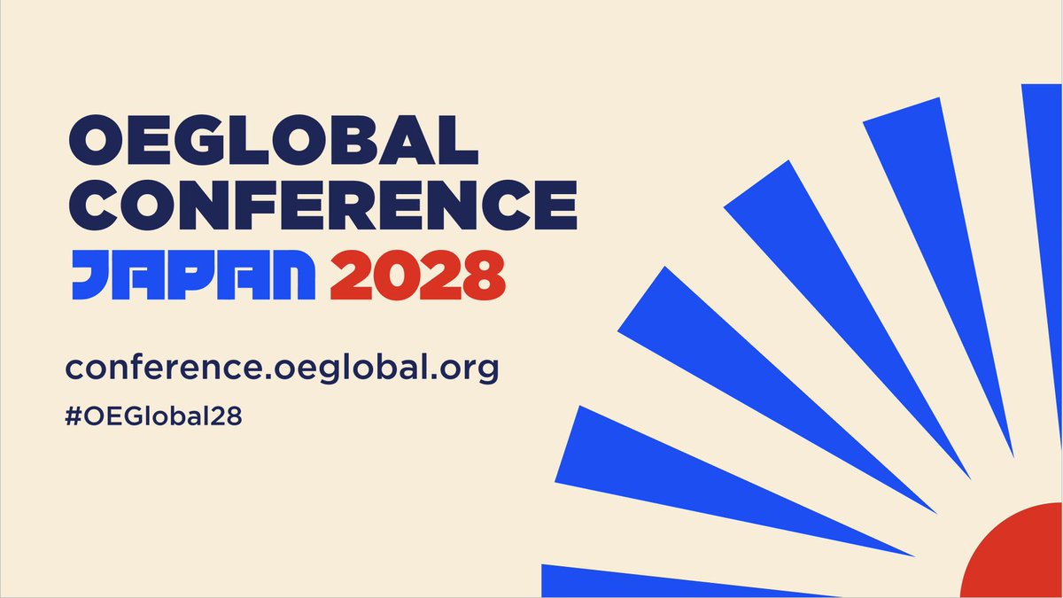 OpenEdGlobal's tweet photo. At the beginning of the last day of a jam-packed, inspiring and affirming #OEGlobal26, Prof. Takaya Yamazato announced the location of the 2028 OEGlobal conference as Nagoya, Japan from November 22-24, 2028. 

https://t.co/J6TV7OlWlW

#OEGlobal28 #OpenEducation #OEGlobal #EducationConference #GlobalGathering