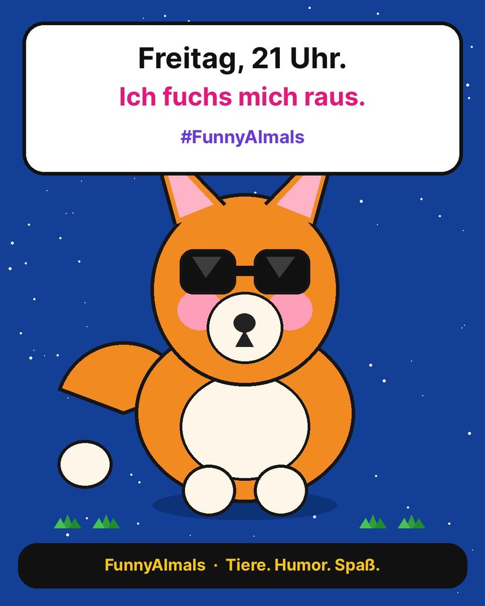 Cod3Artstudio's tweet photo. Freitag, 21 Uhr.
Ich fuchs mich raus.

Wer schleicht auch schon ins Wochenende?

#FunnyAImals #TierMeme #AIMeme #Fuchs https://t.co/pk2kOCjbYf