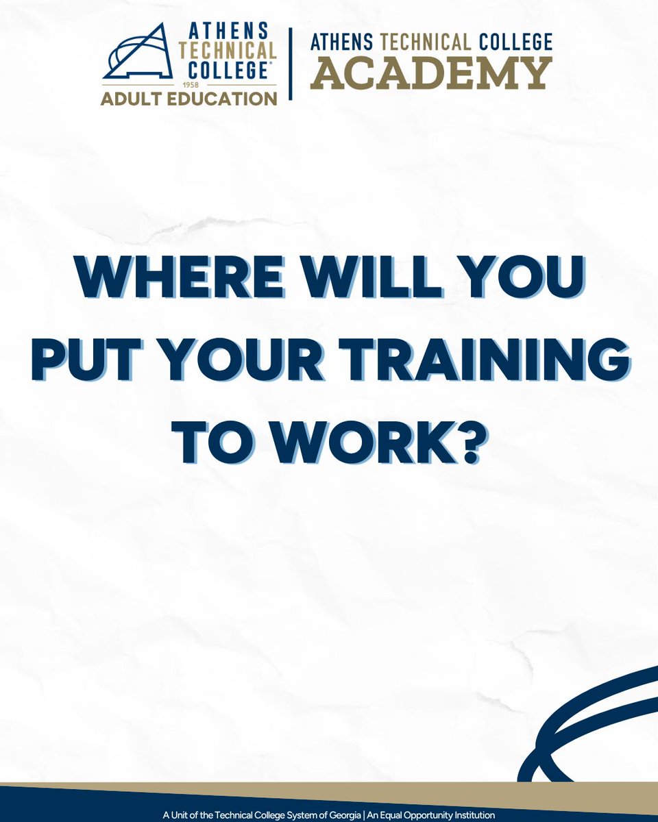 AthensTechGA's tweet photo. Big goals start with new connections! Join us at the Career and Resource Fair to meet local employers and community partners, explore career possibilities, and discover resources to support you along the way. Bring your questions, we can’t wait to see you there! https://t.co/c6eC6Qn1D0