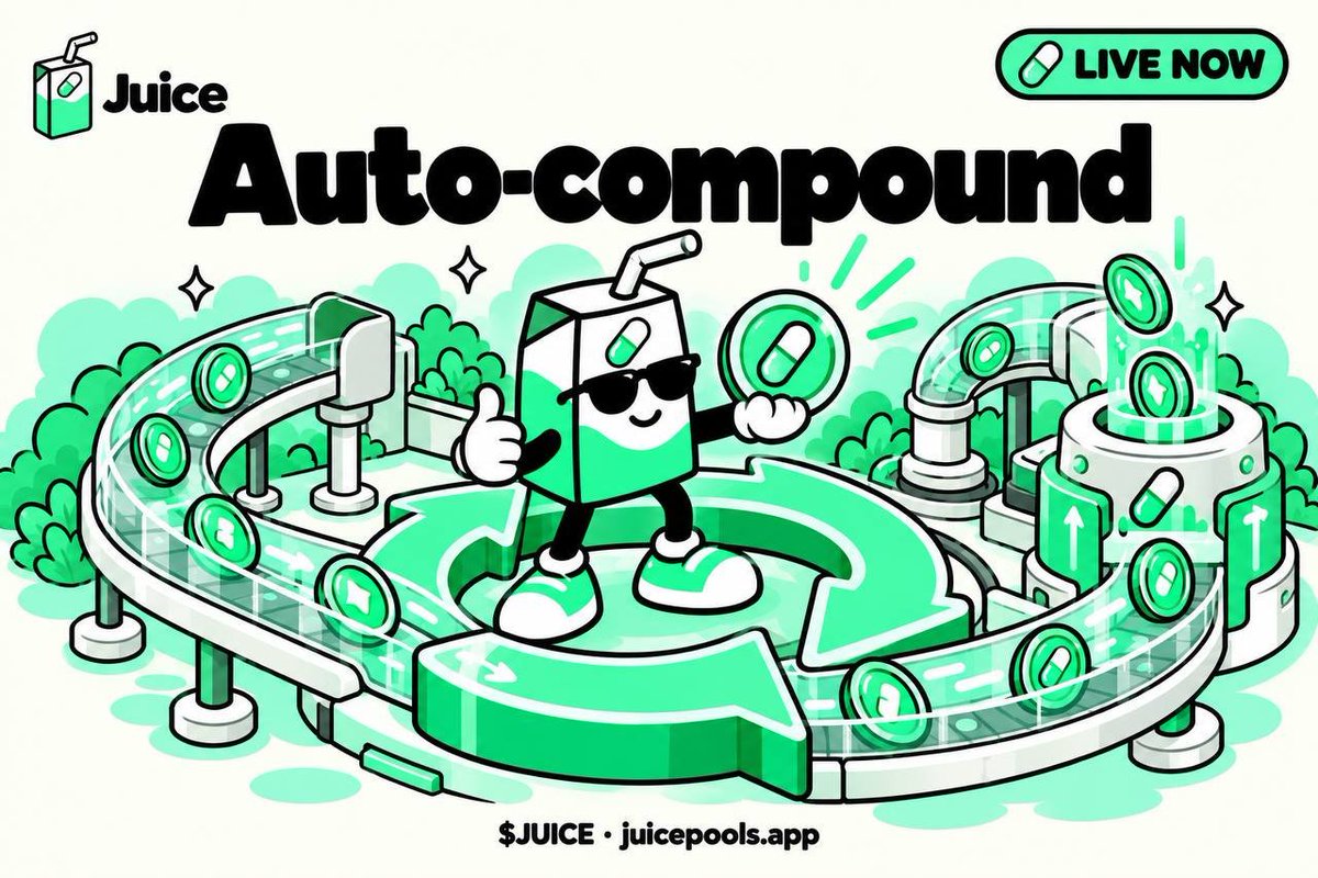 JuicePools's tweet photo. Auto-Compound Is Live via Restake!

Powered By solana:B3DE8d6CpEF2YBMpxY3Lshj6n8hkz9aSVU451c5Jpump - The Liquidity Infrastructure For All Pumpswap Tokens

B3DE8d6CpEF2YBMpxY3Lshj6n8hkz9aSVU451c5Jpump

https://t.co/UbNWh4YalP

Restake. 

- Rewards don't add to your stake by themselves. Restake claims them and stakes them in the JUICE pool, in one transaction you sign. On the LP card it's called Restake as JUICE: the LP pool's rewards are JUICE too, so they go into your JUICE stake (the first time, that opens a stake account there, about 0.0015 SOL, returned when you close it; a wallet without a JUICE token account also pays about 0.002 SOL for one, which stays with that account until you close it in your wallet). Your LP stake stays as it is, and nothing is swapped. The review shows exactly how much is staked before you sign. The JUICE pool's limits apply: if only part of your rewards fits under the pool's limit or the limit per wallet, that part is staked and the rest goes to your wallet. Restaking is closed while staking is paused, like claims. It adds to your share of the pool's rewards, not to what the pool pays out in total.

- Limits: the amount restaked is the smaller of what you have to claim, the room left under the limit per wallet and the room left in the JUICE pool, fixed when Juice builds the transaction. The card says beforehand when a limit cuts it short; the rest is claimed to your wallet in the same transaction.

- Refused in words when there is nothing to claim, the JUICE pool hasn't opened, staking is paused, your JUICE account's CPI guard is on, the pool or your limit is full, or a first JUICE stake would be below the pool's minimum. Claim works in each of these cases.

- "Your rewards changed since Juice read them": if your rewards were claimed somewhere else between Juice's read and the transaction, a restake would stake JUICE you already held. Juice checks this in the simulation and sends nothing; check again after a few seconds.