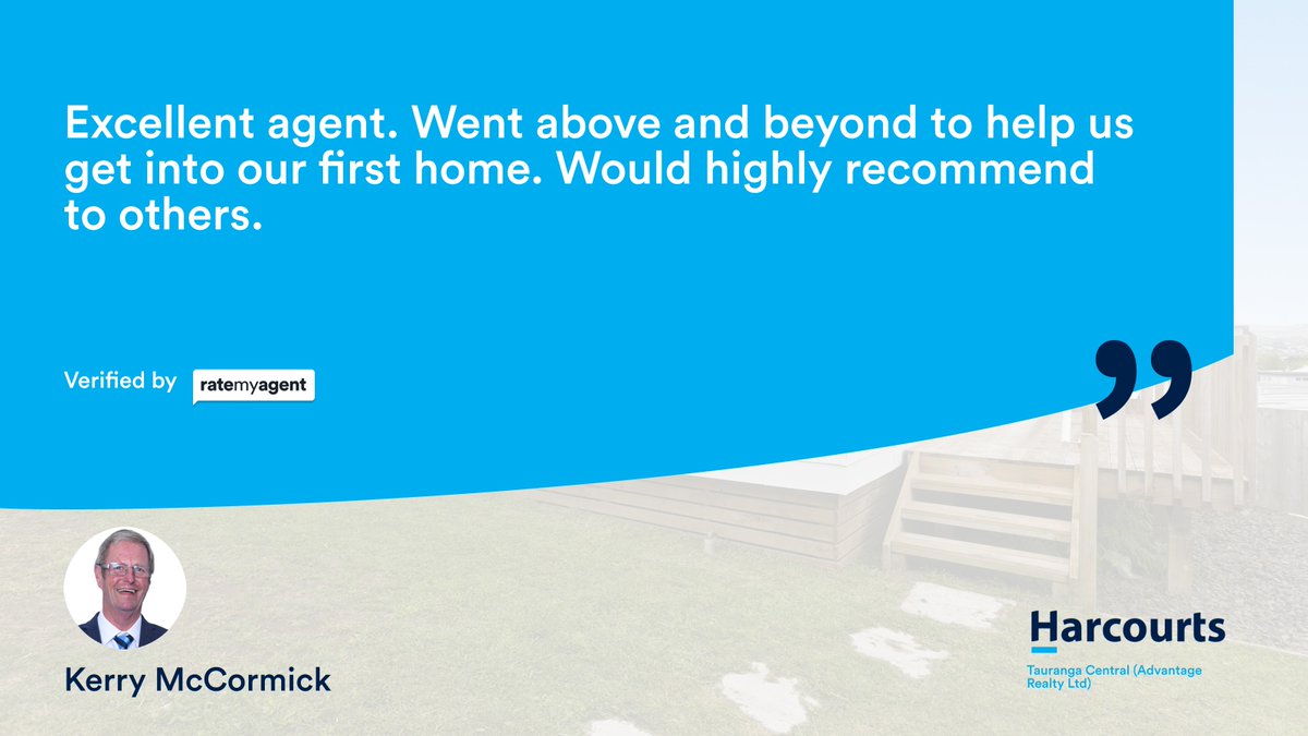 KerryandJan's tweet photo. My latest RateMyAgent review in Tauranga South.

https://t.co/2sJvC8MysO

Licensed REAA 2008

#ratemyagent #realestate #Harcourts__Tauranga_Central_Advantage_Realty_Ltd https://t.co/A1lVtIzCZ4