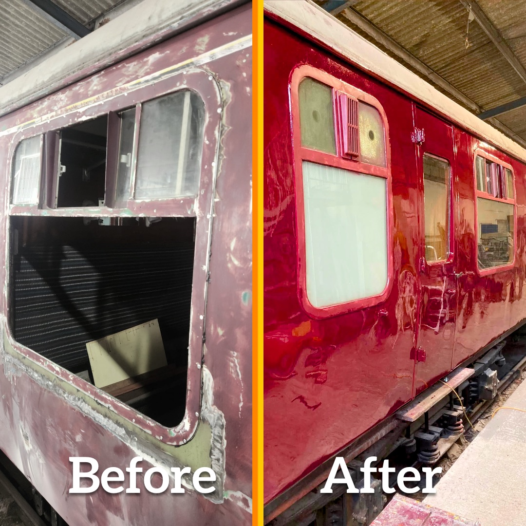 FoxfieldLRS's tweet photo. We're overhauling our rolling stock so that you can ride in the best looking and most comfortable style for North Pole Express this Christmas!

Book your table or compartment for our popular North Pole Express season, starting Sat 21st Nov, here: https://t.co/B8FMO5sy8v https://t.co/50CpPQV3xR