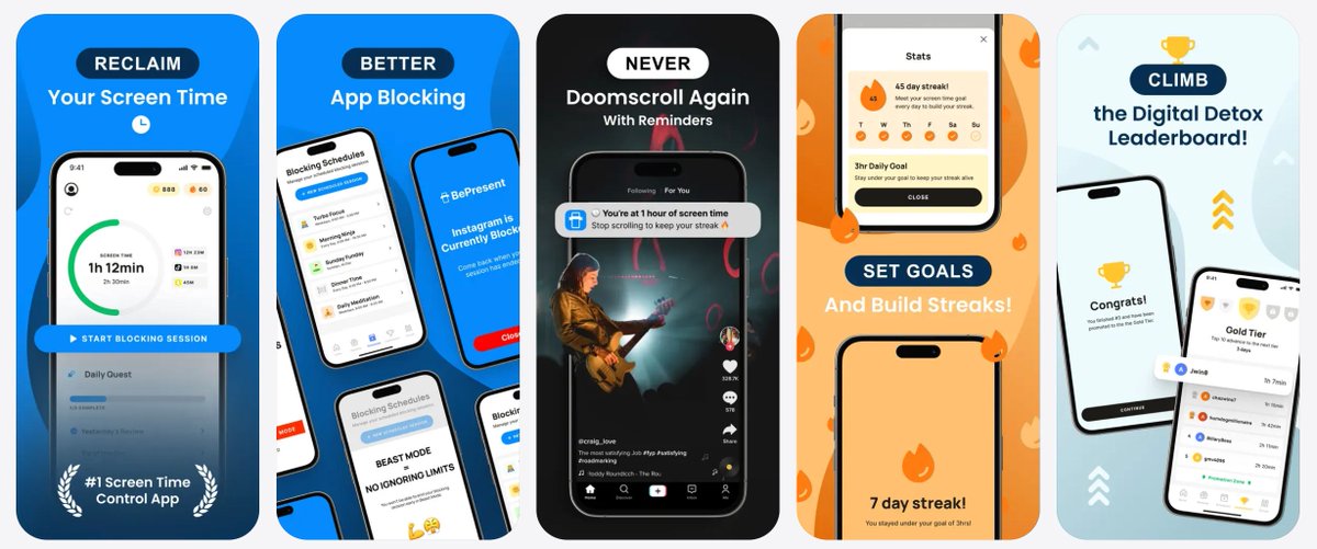 AIAdsApps's tweet photo. BePresent ($300K MRR Screen time control app) has one of the best onboarding flows I've ever seen.

Here are 2 things every iOS founder should steal 👇 https://t.co/dVgNaG1PaH