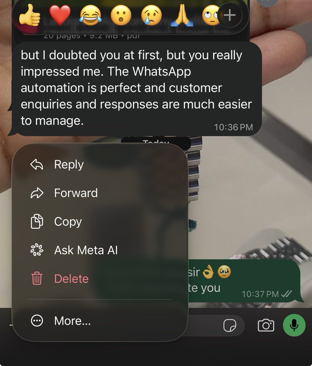tema13456's tweet photo. Messages like these make it all worth it!

Helping businesses run more efficiently through automation, and my all-time favourite?
You already know....
End-to-end automation with the
WhatsApp API!
At this point, just call me your WhatsApp automation girlie It keeps ❤️‍🩹 
Na to carry my bag dey go Kenya remain😁

Thank you for trusting me with your business and honestly I do not take this for granted