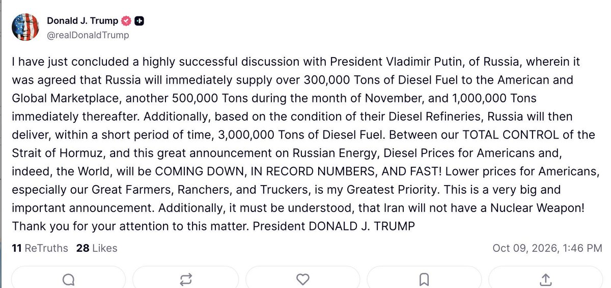 MacaesBruno's tweet photo. The US is now directly buying diesel from Russia while sanctioning India for doing the same. In the meantime Estonia, Poland, Finland and Czechia I guess applaud it in the name of transatlantic values https://t.co/bCMrXWXnJv