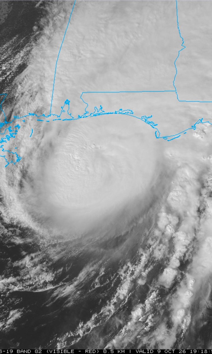 Wxdude518's tweet photo. Have I ever seen a storm with 120mph winds and no visible eye?  I can't say that I have...but by the end of the day there probably is a looming credibility problem and given how things work.  Anyone questioning it will have the credibility problem not the people in charge creating the credibility problem.