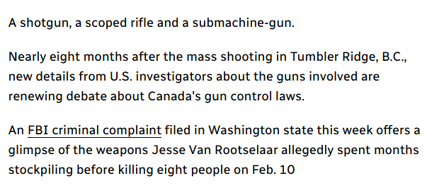 IanRunkle's tweet photo. CBC says there was a submachinegun.  There was no submachinegun.  It was a Kriss vector.

CBC just straight up making shit up these days.  

https://t.co/40Xm2wB2c3 https://t.co/pkL5xi0t5K