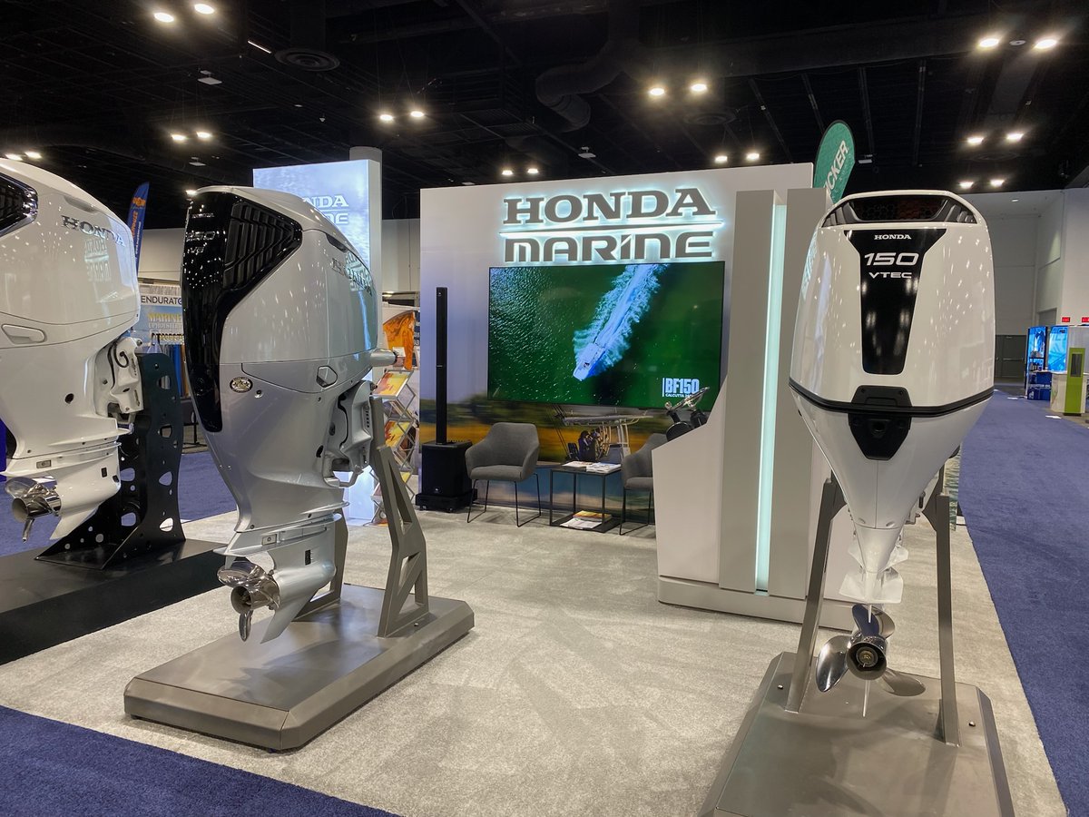 tpgliveevents's tweet photo. 🌊 Making a splash at IBEX 2026! We loved partnering with Honda Marine on their standout booth, from the unique sign to their impressive outboard lineup. Proud to be their trade show partner from design to showtime! See you at the next show! 👋#IBEX #ExhibitPlanning #EventProfs https://t.co/gdQgZO9CPN