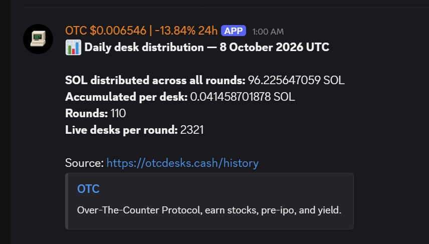 BitWebster's tweet photo. 8/10/26 $OTC desk payouts

@otcdotcash https://t.co/AZaPrJYPd0