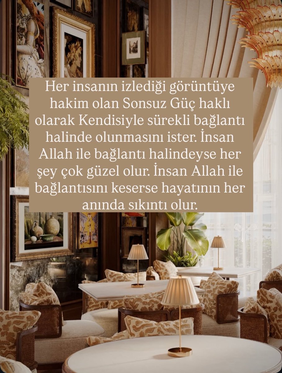 sonsuzsevgi56's tweet photo. Her insanın izlediği görüntüye hakim olan Sonsuz Güç haklı olarak Kendisiyle sürekli bağlantı halinde olunmasını ister. İnsan Allah ile bağlantı halindeyse her şey çok güzel olur. İnsan Allah ile bağlantısını keserse hayatının her anında sıkıntı olur.

#SevdiğimSensin https://t.co/IjOIsAP35Z