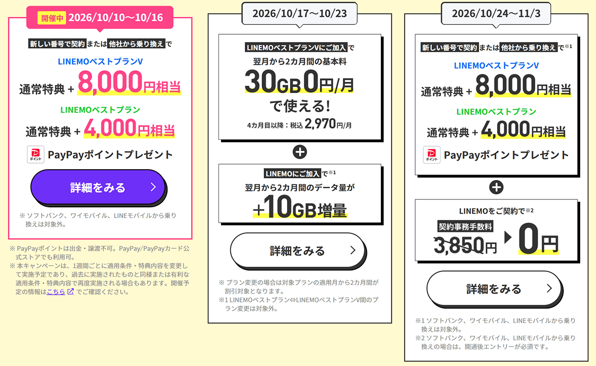 GaApps's tweet photo. LINEMO（ラインモ）で再び最大2万ポイント還元！10月各週の特典をチェックしてベスト加入時期を検討しよう！ #LINEMO #ラインモ #スマホ #PayPayポイント #ペイペイ https://t.co/vZBMsMy6k8 https://t.co/dZtQRoSz9T