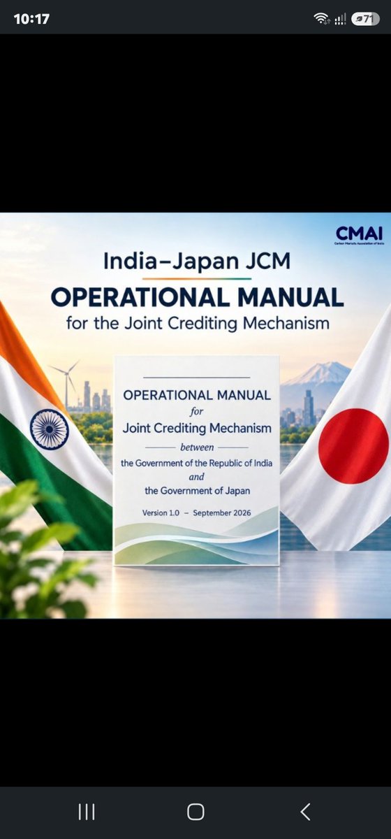 MakResearch04's tweet photo. @manishdabkara1 Hi Manish sir, sharing the India-Japan JCM Operational Manual update! Article 6.2 ke tehat yeh India-Japan bilateral trading framework EKI Energy aur Indian carbon market ke liye kaafi bada opportunity hai. Thought you might find this useful!"

https://t.co/CQ8cHWODZV https://t.co/rjM62QxKA5