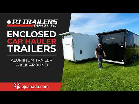 pjcanada's tweet photo. Take a quick look at this 8.5 × 18 ft enclosed aluminum car hauler.

Two 5,200 lb axles, ramp-door dovetail, recessed D-rings and LED loading lights.

Watch the walk-around: https://t.co/3pioldEzVa 

#CarHauler #AluminumTrailer https://t.co/hSoO2YN4EU