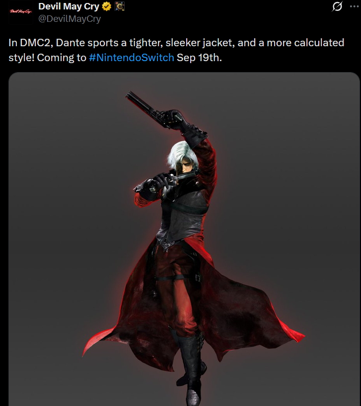 MagicMushMM's tweet photo. Remember when Capcom tore the $30 DMC HD Collection into pieces to sell it back to Switch owners for $20 each

Then the poor intern running the DMC account had to desperately come up with ways to sell Devil May Cry 2, a game they know isn't good, the results are comedy gold https://t.co/eqoaamvb8M