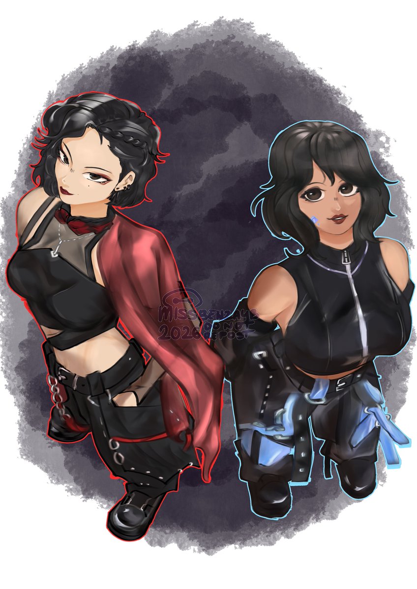 missbenzayb's tweet photo. OC-Tober - Emo/Goth/Scene
Prompt by @ScaimzLi 

Asha @harukawerz and Isha in their techno/future goth outfits~ with a tweening edit I did :3c (still learning though) 

#oc #mortalkombatoc https://t.co/7l7p7gJWwQ