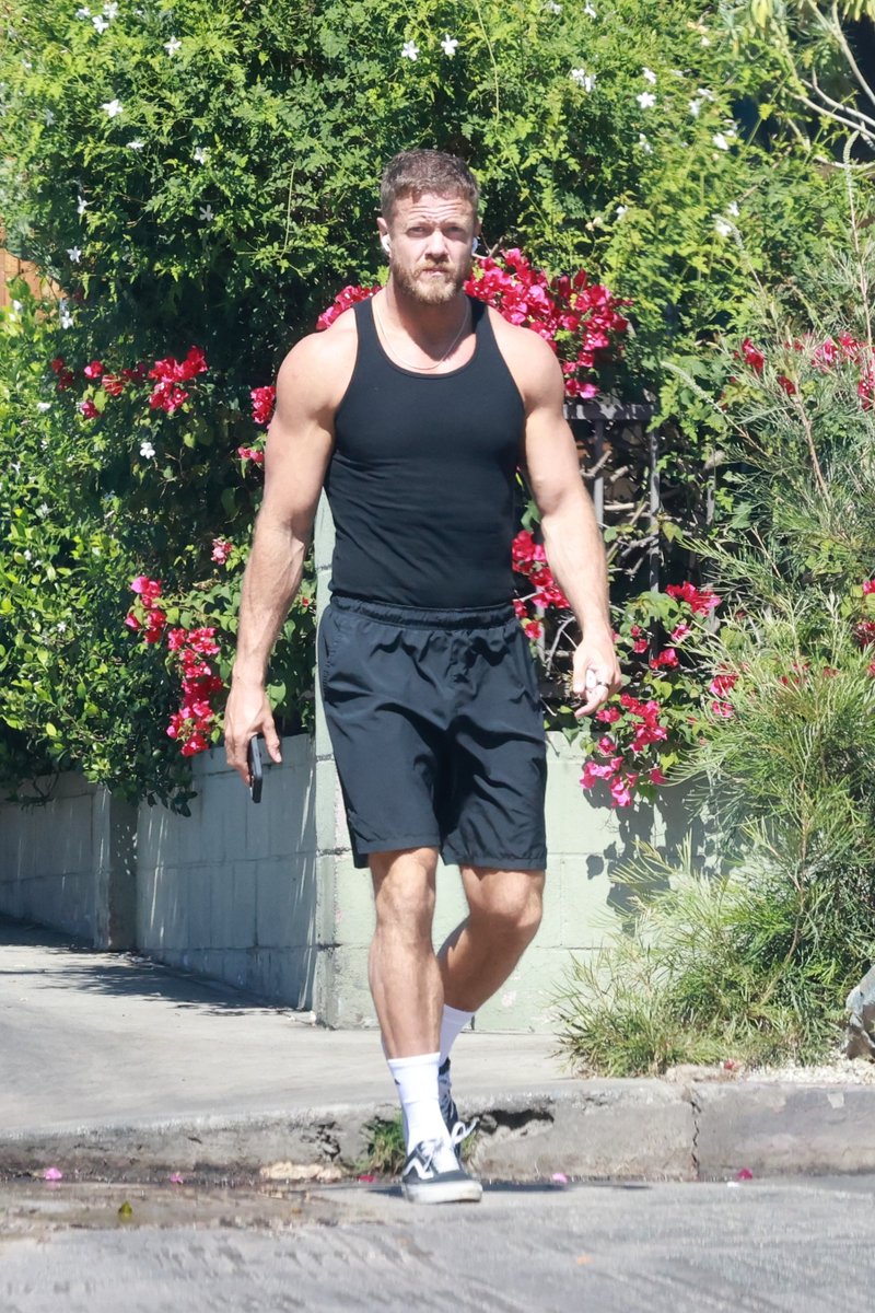 JustJared's tweet photo. Newly single Dan Reynolds puts his muscles on display as he steps out for breakfast in L.A.

Photos: Backgrid https://t.co/fJDjOk0qXW