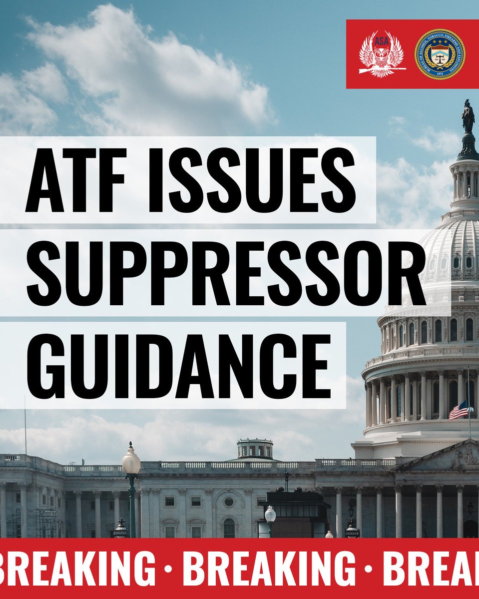 AmSuppressor's tweet photo. Today, the Bureau of Alcohol, Tobacco, Firearms and Explosives (ATF) released its long-awaited guidance on how suppressors may be transferred using ATF Form 4473 following the landmark ruling in Jensen v. ATF. The new guidance takes effect immediately.
This victory started with ASA. We led the effort to eliminate the $200 tax in the One Big Beautiful Bill, then used that win to bring Jensen v. ATF with our partners at the NRA, SAF, FPC, and TSRA and take down the registration requirements the tax had propped up.
What the guidance says:
Who is covered: Everyone. The court’s injunction covers only the plaintiffs, their members, and their customers, but the Department of Justice is using its enforcement discretion to apply the same policy nationwide.
How transfers work: Like any other firearm. You fill out a Form 4473 and pass a NICS background check at your dealer. ATF no longer requires a Form 4, prior approval, or registration.
What dealers need to do: Complete a Form 4473, run NICS, and keep the same records required for any other firearm. Sales are limited to residents of the dealer’s state. Dealer-to-dealer transfers no longer require a Form 3. Dealers, manufacturers, and importers must still pay the special occupational tax (SOT).
What hasn’t changed:
State law still applies. If suppressors are restricted in your state, this guidance does not change that. Some states only allow suppressors that are registered under federal law, and dealers may not make a transfer that violates state or local law. For that reason, ATF will continue to accept and approve Form 4s from anyone who chooses to register.
ATF also cautions that this policy could change. Unregistered suppressors would not automatically be grandfathered if enforcement resumed. When in doubt, talk to your dealer before you buy.