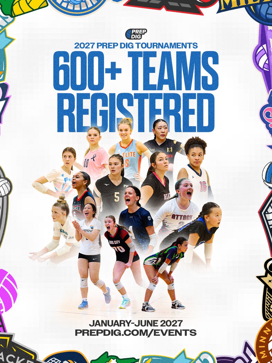 PrepDig's tweet photo. 600+ teams and counting… the nation's top clubs are already locked in for the 2027 Prep Dig Tournament Circuit! 🏐🔥

Top scouts, high-powered competition, and elite court action are coming in 2027.
🔗 Claim your spot now: https://t.co/wDOyDeF6Fu https://t.co/IupnYo8nRi