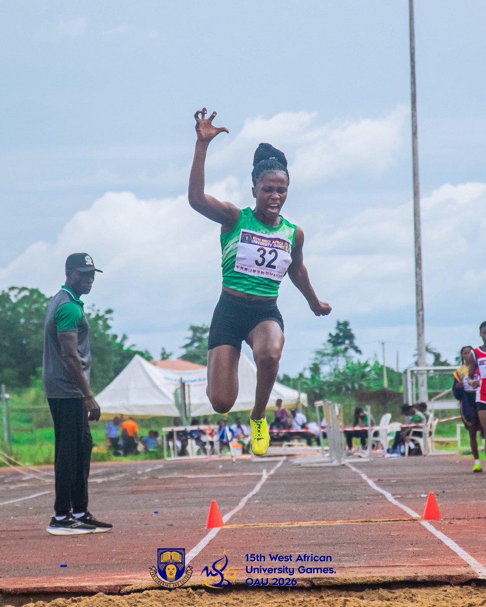 waug_26's tweet photo. She ran...
She flew...
She LANDED it! 🚀🔥

Women's Long Jump brought the AIRSHOW today at the 15th WAUG OAU 2026, Ile-Ife🥳✨

#OAUWAUG2026 https://t.co/7KUk36akiL