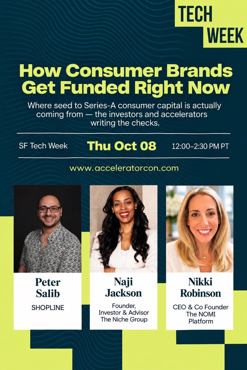 najtheconnector's tweet photo. Yesterday I moderated and spoke on "How Consumer Brands Get Funded Right Now" at #SFTechWeek with AcceleratorCON

A great story can get you attention. A great business earns conviction. Founders need to know the difference. https://t.co/d4u5xoi0ts