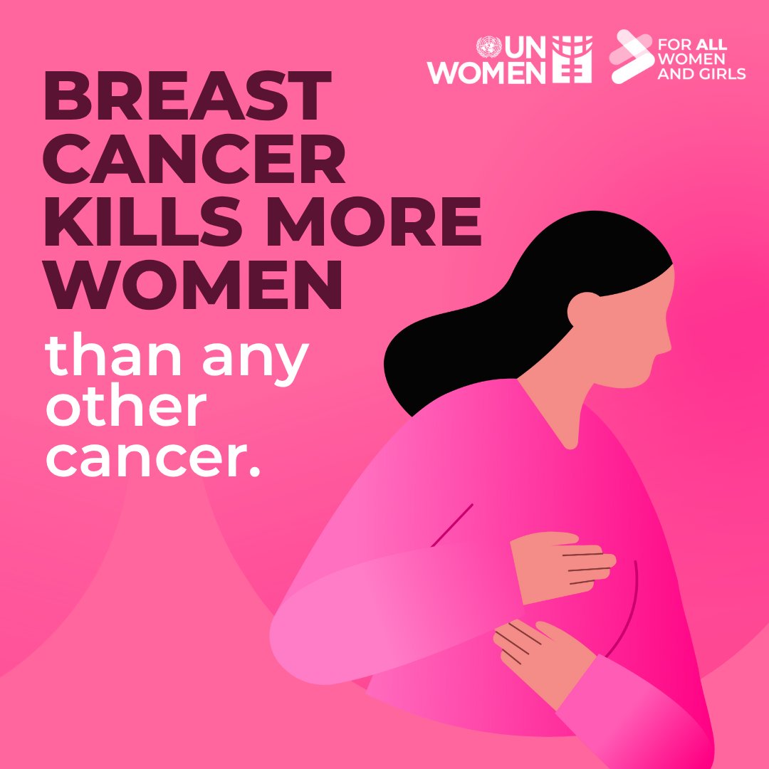 UN's tweet photo. October is Breast Cancer Awareness month.

Every minute, 4 women are diagnosed with breast cancer worldwide, and 1 woman dies from the disease.

You can reduce your risk by:

🔸 Not smoking
🔸 Limiting or avoiding alcohol
🔸 Staying physically active

via @UN_Women https://t.co/JMdrkluDpD