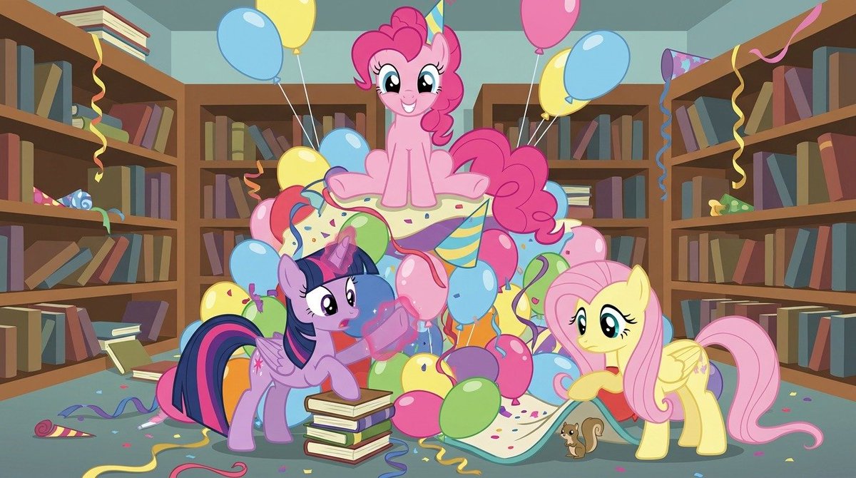 ErinJone86's tweet photo. PINKIE PIE CAN TURN ANYTHING INTO A PARTY, Twilight and Fluttershy are just trying to survive the chaos! 💖
#MyLittlePony #PinkiePie #TwilightSparkle #MLPFandom #FriendshipIsMagic https://t.co/jzdAT6OBQ5