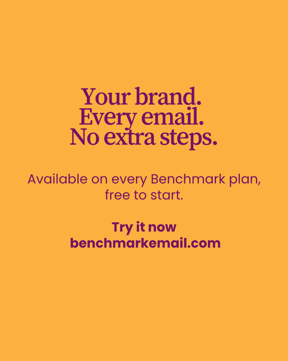 BenchmarkEmail's tweet photo. Stop rebuilding your brand from scratch every campaign. 🎨

Brand Kit in Benchmark lets you save your logo, colors,
and fonts once — and they show up automatically every
time you start a new email or form.

Two minutes of setup. Zero repetition after that. 💌

Free on every plan https://t.co/zGgMp2YokM