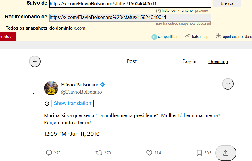 lazarorosa25's tweet photo. 🚨 AGORA!  Flávio Bolsonaro DELETA TWEET racista em que atacava Marina Silva.

SE FLÁVIO VENCE VOCÊ PERDE https://t.co/RDLbKVWmNS