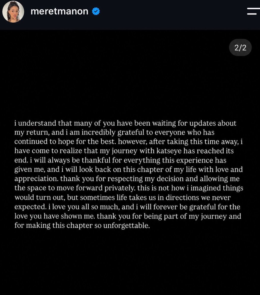 petaltrin's tweet photo. OMFGGGGG MANON JUST CONFIRMED THAT SHE HAS OFFICIALLY LEFT KATSEYE IN A NEW DELETED STATEMENT ???!!!?😭😭😭😭😭😭😭😭😭😭😭😭😭😭?!!!!!😭😭😭😭😭😭😭??!! https://t.co/voVCOf5SgF