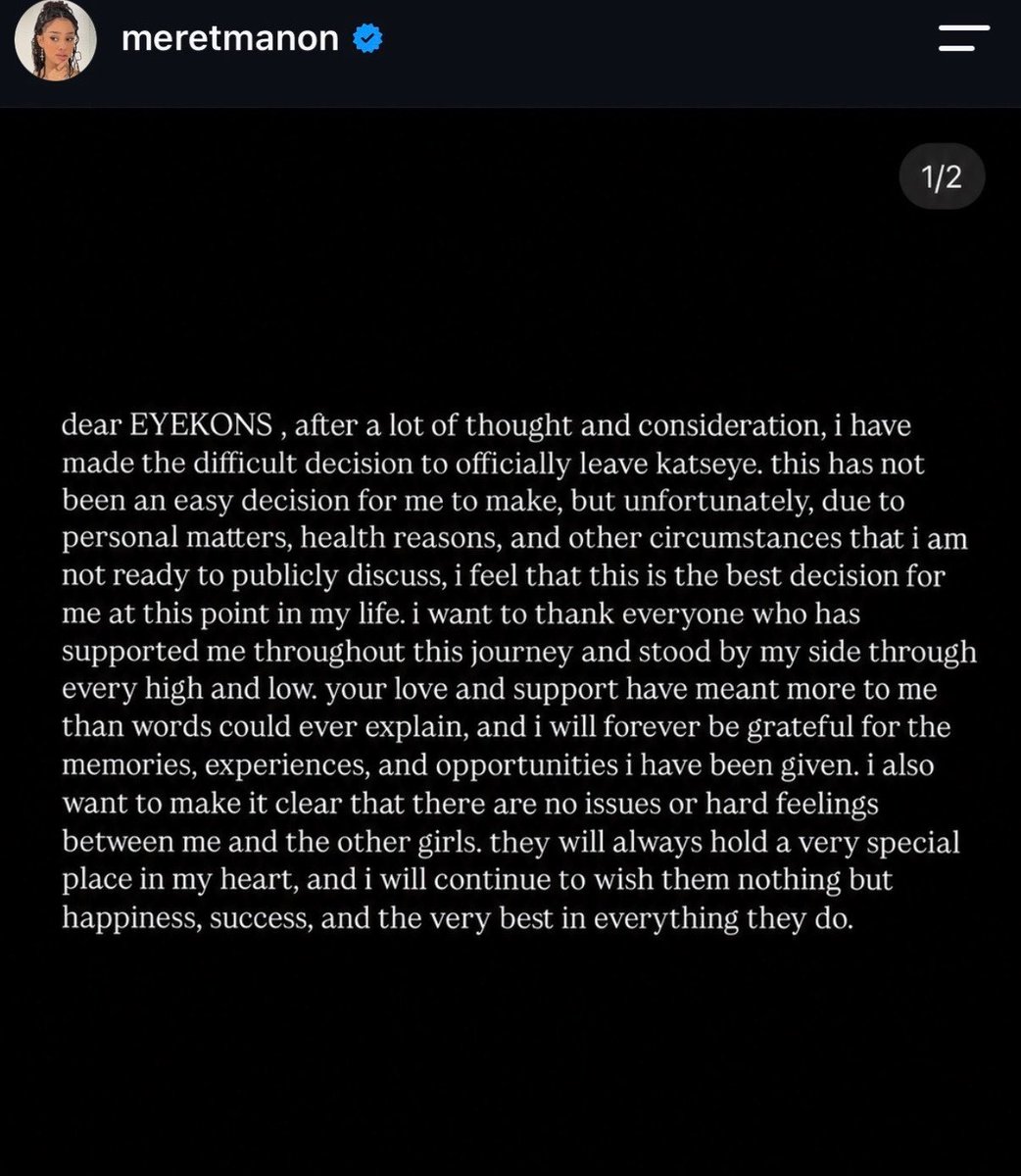 petaltrin's tweet photo. OMFGGGGG MANON JUST CONFIRMED THAT SHE HAS OFFICIALLY LEFT KATSEYE IN A NEW DELETED STATEMENT ???!!!?😭😭😭😭😭😭😭😭😭😭😭😭😭😭?!!!!!😭😭😭😭😭😭😭??!! https://t.co/voVCOf5SgF
