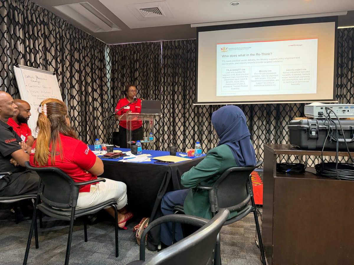 TourismTriniLtd's tweet photo. Staff from Tourism Trinidad Limited, the Ministry of Trade, Investment and Tourism, and GlobalTT joined the first Rethinking Tourism: Exploring New Opportunities for T&amp;T session today, focusing on six priority tourism segments.
#VisitTrinbago https://t.co/FXg43uz259