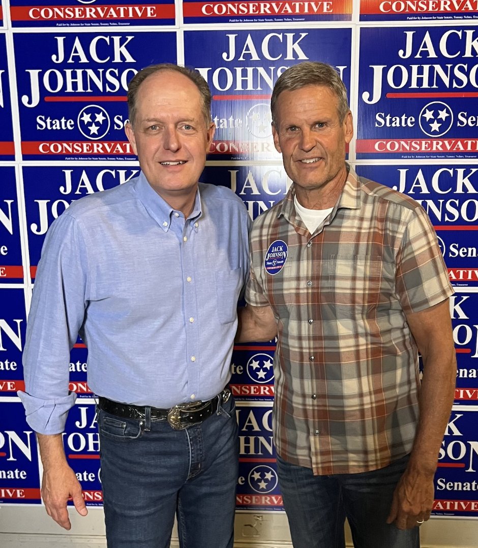 SenJohnson's tweet photo. Tennessee is better because @BillLeeTN answered the call to serve. I’m grateful for his leadership, but even more grateful to call him a friend. Happy birthday, Governor! https://t.co/hEy4zv4eBf
