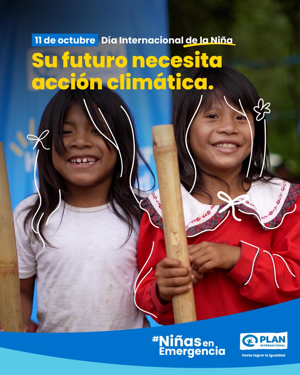 PlanPy's tweet photo. En este Día Internacional de la Niña, recordemos que construir su futuro también implica actuar frente a la crisis climática.

Escuchar sus voces, tener en cuenta sus experiencias y garantizar su participación también es parte de construir un futuro. https://t.co/uYfq6q50TY