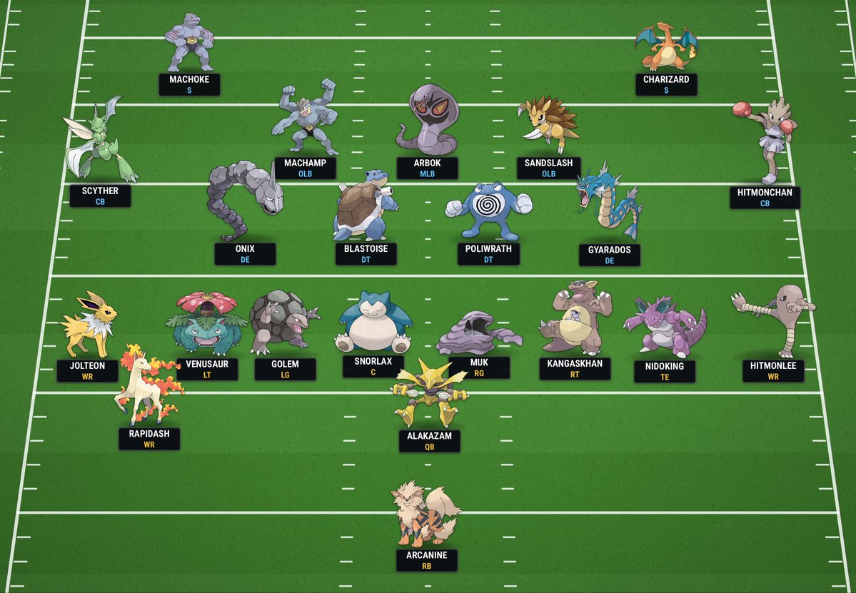 Davendra37's tweet photo. @OldTownJB If you want a corner to jam on man defense Hitmonchan got them quick hands. Machoke Brian Dawkins style Safety https://t.co/oNAfYxYABU