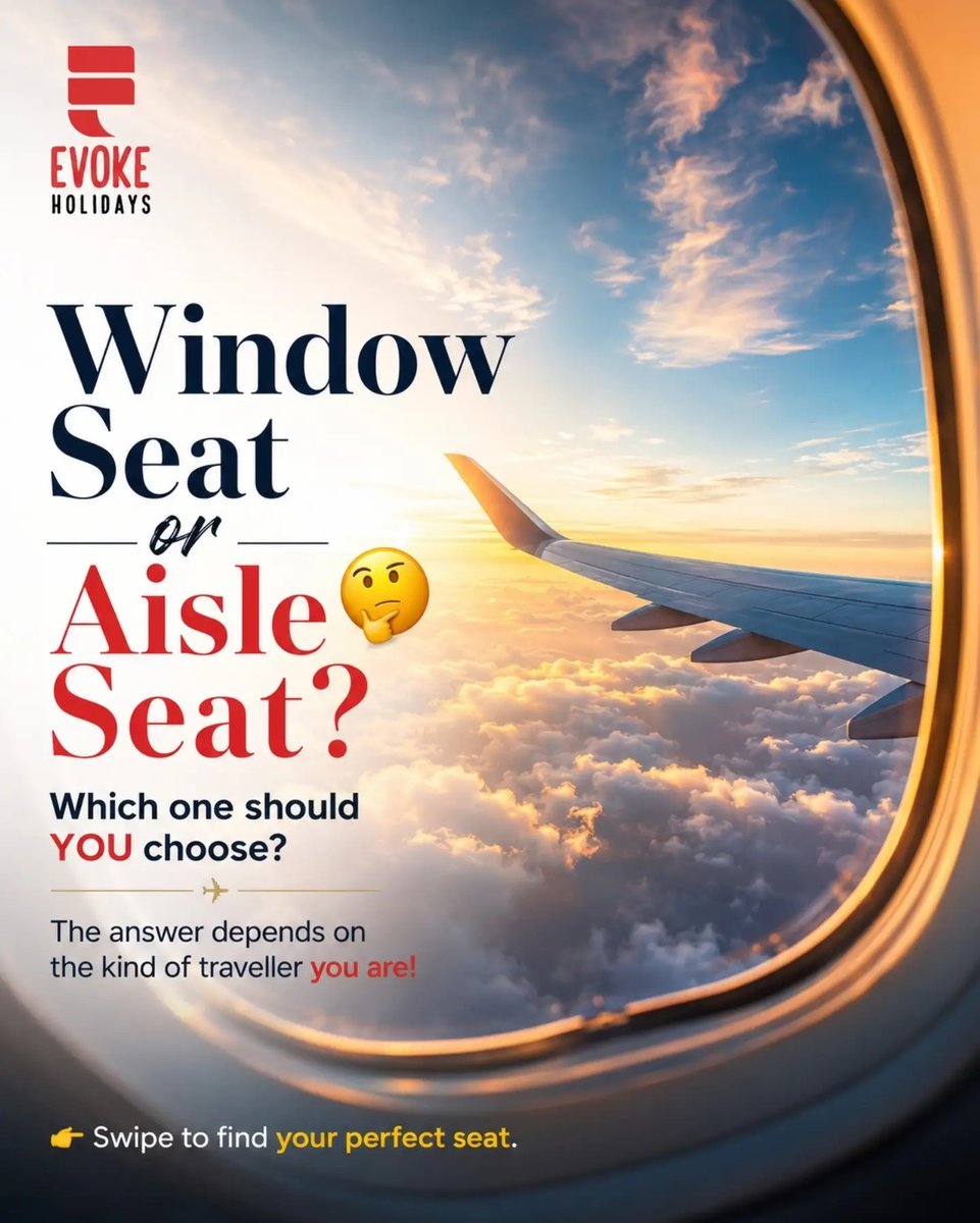 alfredoboettner's tweet photo. Team Window or Team Aisle? Some travellers love the views, while others prefer the comfort and convenience of an aisle seat. No wrong choice, just your travel style. Which team are you https://t.co/KQEm8rBepi