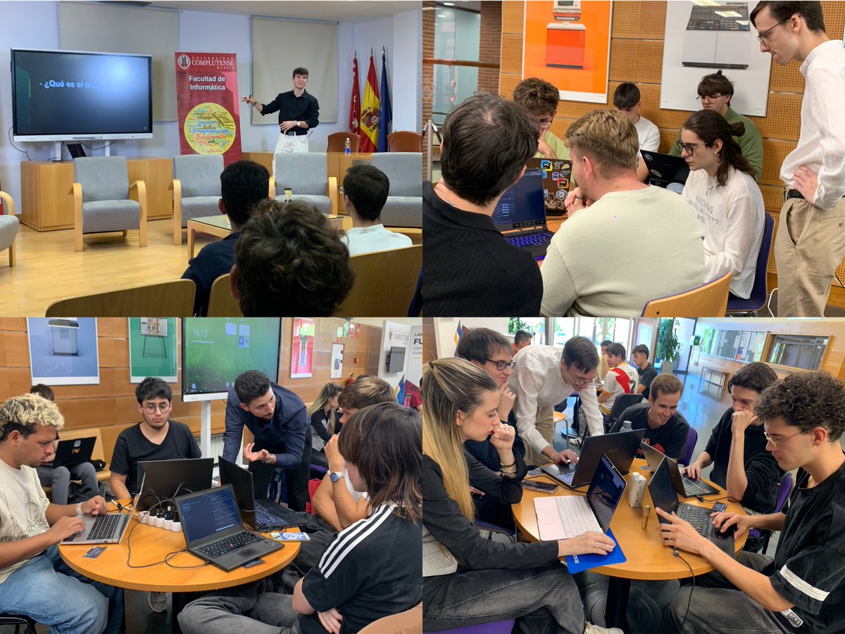 FDI_st's tweet photo. ¡Inaugurado el Curso #HACKadémico 2026-2027 en @informaticaUCM! 
Con @BBVA debatimos sobre talento, formación y el futuro de la #ciberseguridad. Después, ¡estrenamos meetup de @HackTheBox!
Nuestros campeones rumbo al #Talent4Cyber del @ESPDEF_CERT... https://t.co/vCOxKvq7K5
