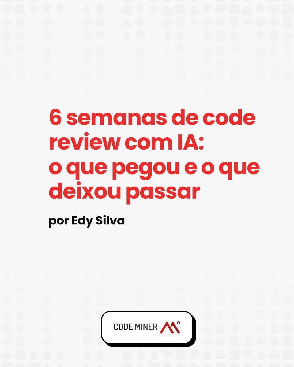Codeminer42's tweet photo. O Edy Silva conta o que funcionou e o que não funcionou no The Miners. 
Confira: https://t.co/Z6QpbPKjeF 

#IA #CodeReview #OpenSource #DevBrasil #Codeminer42 https://t.co/rWAAVlcQfV